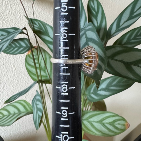 Stunning Sterling Silver Padparadscha Sapphire Ring Size 7.25 - Picture 13 of 16